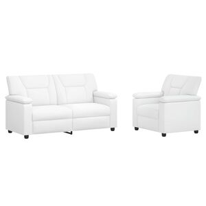 vidaXL Sofos komplektas 2 pcs Balta Dirbtinė oda