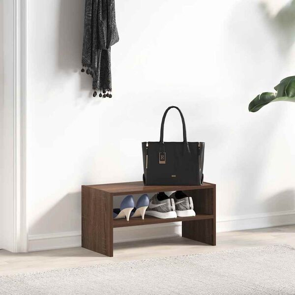 vidaXL Batų lentyna, sukraunamos, ruda, 60x30x30,5cm