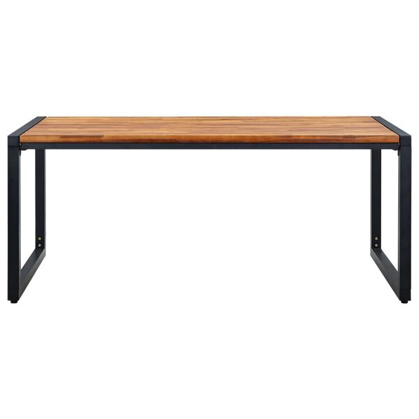 vidaXL Sodo stalas su U formos kojomis, 180x90x75cm, akacijos masyvas
