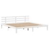 vidaXL Lovos rėmas su stalčiais, baltas, 200x200cm, pu&scaron;ies masyvas