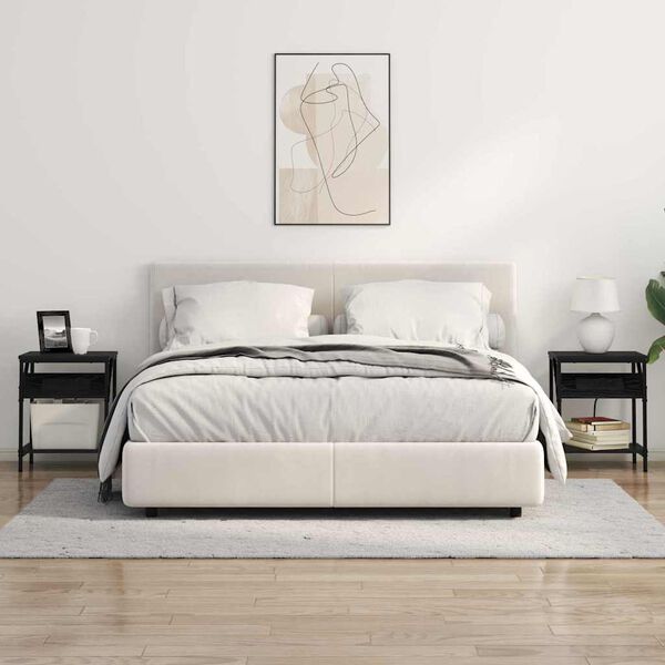 vidaXL &Scaron;alia lovos spintelė Juodas ąžuolas 38 x 30 x 48 cm