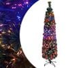 vidaXL Dirbtinė siaura Kalėdų eglutė su stovu, 120cm, optinis pluo&scaron;tas
