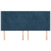 vidaXL Galvūgalis su auselėmis, mėlyna, 183x16x118/128 cm, aksomas
