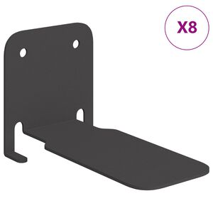 vidaXL Nemoki plaukiančia lentyna 8 vnt. Juodas 6 x 11 x 6,5 cm