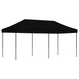 vidaXL I&scaron;skleidžiama proginė palapinė, juodos spalvos, 580x292x315cm
