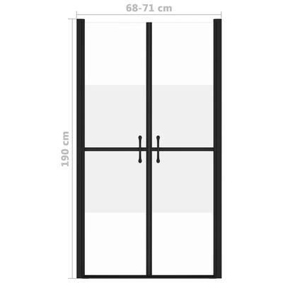 vidaXL Dušo durys, pusiau matinės, (68-71)x190cm, ESG