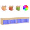 vidaXL TV spintelės su LED lemputėmis, 2vnt., ąžuolo, 80x30x30cm