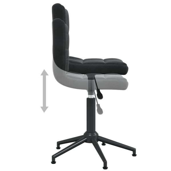 vidaXL Pasukama valgomojo kėdė, juodos spalvos, aksomas