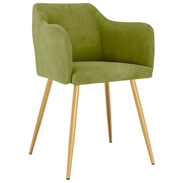 vidaXL Valgomojo kėdės, 2vnt., &scaron;viesiai žalios spalvos, aksomas