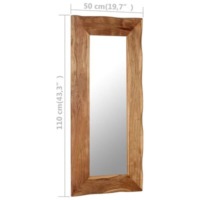 vidaXL Kosmetinis veidrodis, 50x110cm, akacijos medienos masyvas