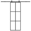 vidaXL Stumdomos durys su įrangos rinkiniu, 76x205cm, ESG ir aliuminis