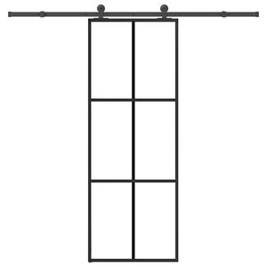 vidaXL Stumdomos durys su įrangos rinkiniu, 76x205cm, ESG ir aliuminis
