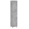vidaXL Komoda, betono pilkos spalvos, 34,5x34x180cm, apdirbta mediena