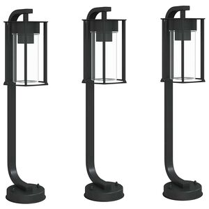 vidaXL Lauko &scaron;viestuvas, 3vnt., juodas, 60cm, nerūdijantis plienas