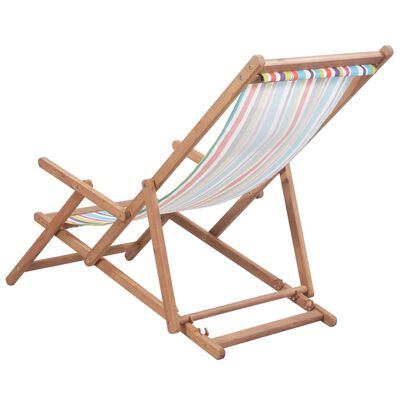 vidaXL Sulankstoma paplūdimio kėdė, audinys ir medinis rėmas, įv. sp.