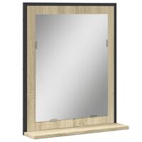 vidaXL Vonios veidrodis su lentyna, ąžuolo, 50x12x60cm, mediena