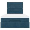 vidaXL Osmanų lovos rėmas su čiužiniais, mėlynas, 120x200cm, aksomas