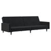 vidaXL Dvivietė sofa-lova, juodos spalvos, aksomas