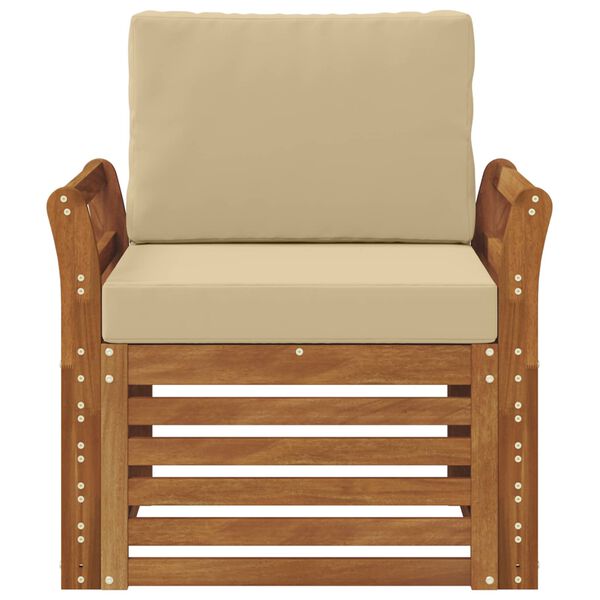 vidaXL Lauko sofos komplektas su pagalve Natūrali 75,5 x 63 x 73 cm