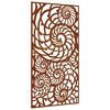 vidaXL Sodo sienos dekoracija, 105x55cm, corten plienas, kriauklės