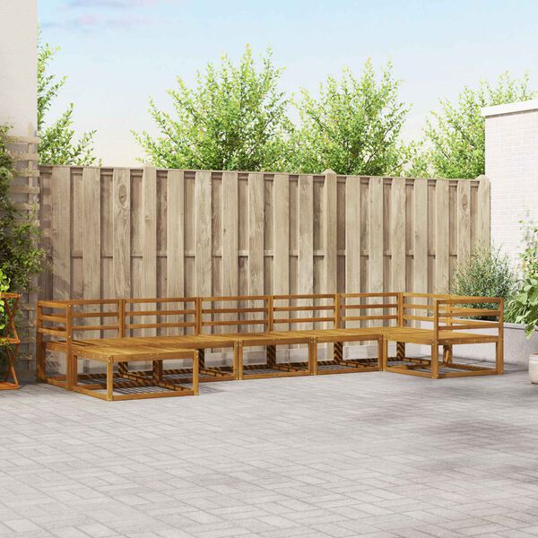 vidaXL Lauko sofos komplektas 7 pcs Natūrali Kietos akacijos mediena