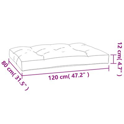 vidaXL Paletės pagalvėlė, antracito spalvos, 120x80x12cm, audinys