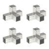 vidaXL Stulpų sujungimai, 4vnt., 71x71mm, metalas, X formos