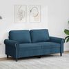 vidaXL Dvivietė sofa, mėlynos spalvos, 140cm, aksomas