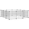 vidaXL 12 dalių augintinių narvas su durelėmis, juodas, 105x105x35 cm, plienas