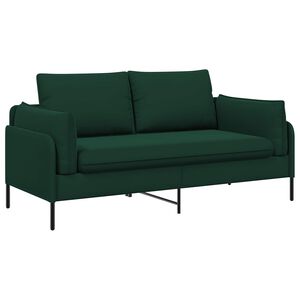 vidaXL Dvita&scaron;kė sofa 2 vietos Tamsiai žalia 188 x 81 x 89 cm Aksomas