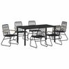 vidaXL Sodo valgomojo komplektas 7 pcs Juoda