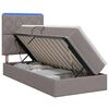 vidaXL LED saugojimo lova su čiužiniu Taupe 90 x 200 cm Audinys