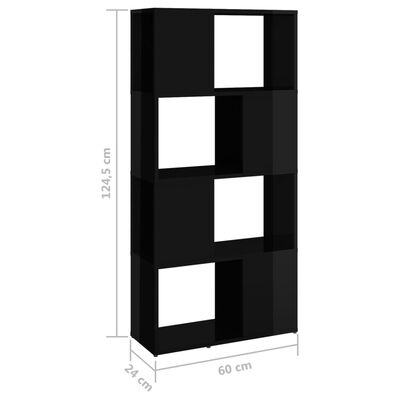 vidaXL Spintelė knygoms/kambario pertvara, juoda, 60x24x124,5cm