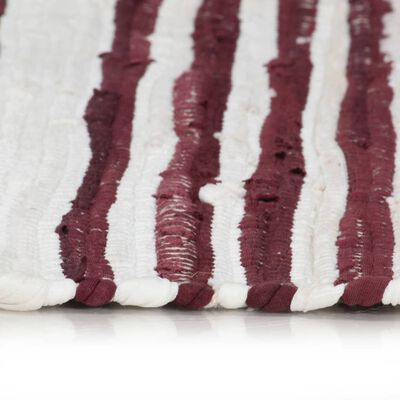 vidaXL Chindi kilimėlis, vyšninis ir baltas, 200x290cm, medvilnė
