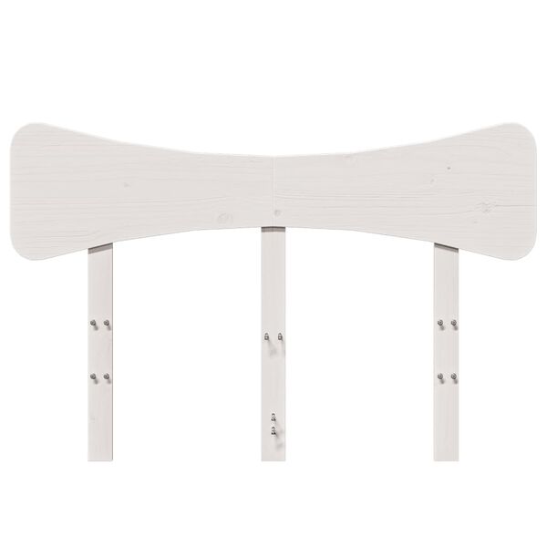 vidaXL Galvūgalis, baltos spalvos, 120cm, pu&scaron;ies medienos masyvas