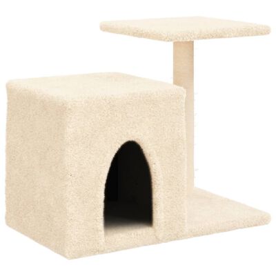 vidaXL Draskyklė katėms su stovais iš sizalio, kreminė, 50,5cm