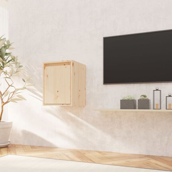 vidaXL Sieninė spintelė, 30x30x40cm, pu&scaron;ies medienos masyvas