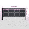 vidaXL Sodo vartai, plieniniai, 350x125 cm, antracito spalvos