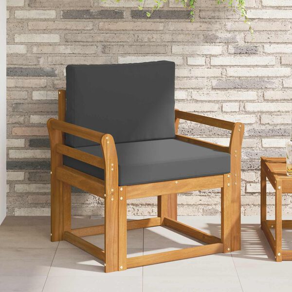 vidaXL Lauko sofa Tvirta akacijos mediena ir poliesteris Natūrali