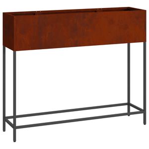 vidaXL Pakeltas Sodo Vazonas Rūdijanti 100 x 26 x 82 cm