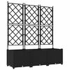 vidaXL Sodo vazonas 3 vnt. Juoda 120 x 40 x 143 cm PP