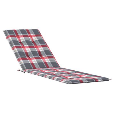 vidaXL Terasos kėdės pagalvėlė, raudona, (75+105)x50x3cm, languota