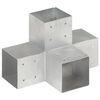 vidaXL Stulpo sujungimas, 101x101mm, galvanizuotas metalas, X formos