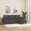 vidaXL Trivietė sofa su pakoja, pilkos spalvos, 180cm, dirbtinė oda