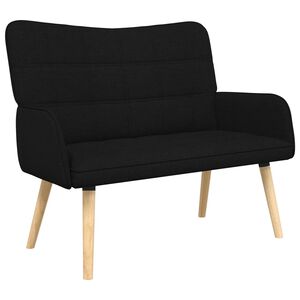 vidaXL Dviejų vietų sofa Juodas 115 x 61 x 87 cm audinys