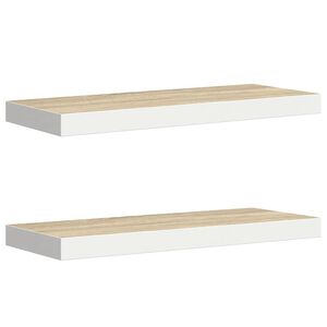 vidaXL Pakabinamos lentynos, 2vnt., ąžuolo/baltos, 60x23,5x3,8cm, MDF