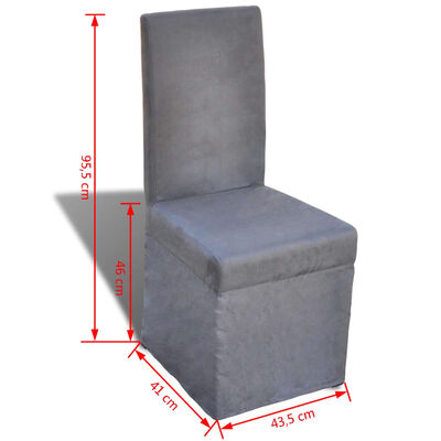 vidaXL Valgomojo kėdės, 2 vnt., tamsiai pilkos, audinys