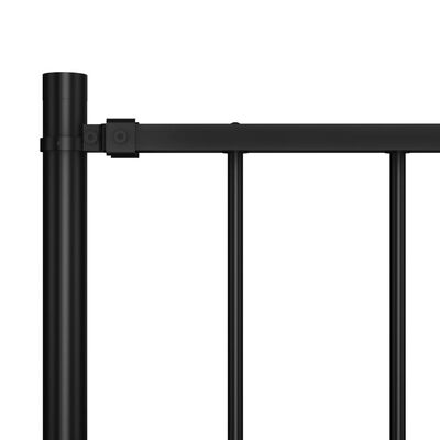 vidaXL Tvoros plokštė su stulpais, juodos spalvos, 1,7x1m, plienas