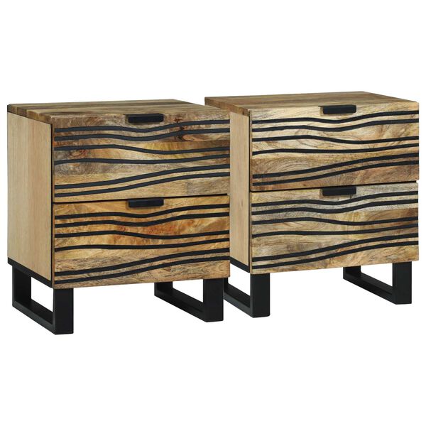 vidaXL Šalia lovos spintelė su stalčių 2 pcs Ruda 40 x 33 x 46 cm