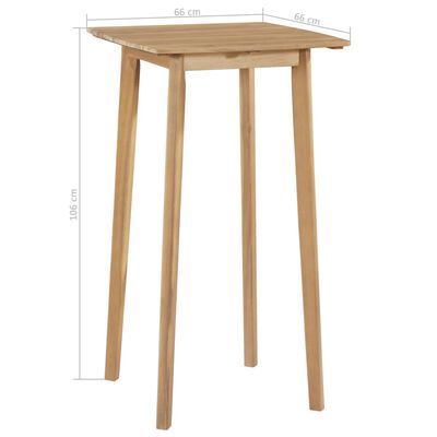 vidaXL Baro stalas, 60x60x105cm, akacijos medienos masyvas
